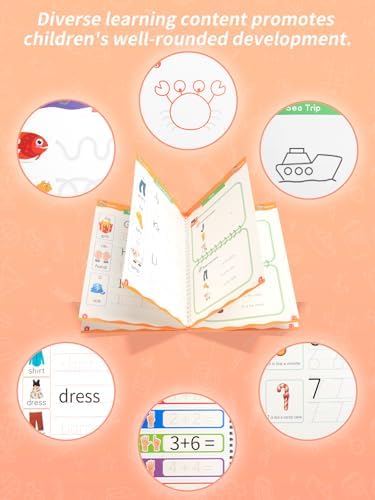 Magic Grooved Writing Practice for Kids Ages 3-8, Reusable Workbooks