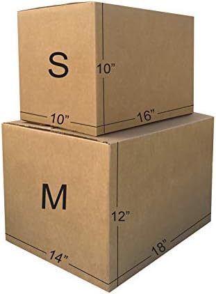Amazon Basics Moving Boxes Kit, Small and Medium, Brown, 15-Pack