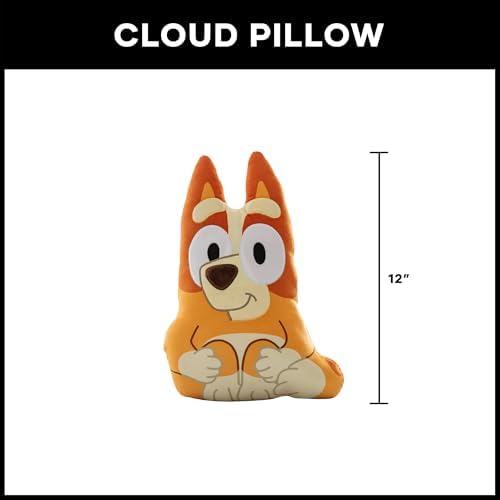 Northwest Bluey Happy Bingo Cloud Pillow 12" – Plush Kids Stuffed Toy, Cartoon Character, Bedroom Decor, Gift for Girls & Boys