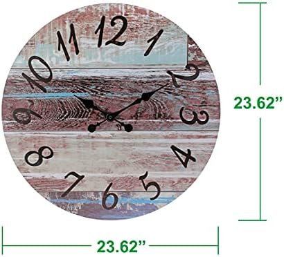 Stonebriar Vintage Farmhouse 23 Inch Round Battery Operated Hanging Wall Clock