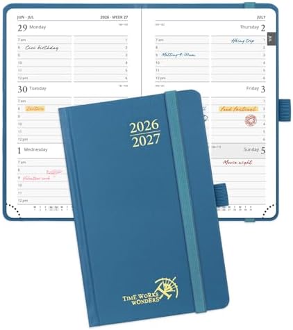POPRUN 2026-2027 Academic Small Weekly Planner, 4" x 6.25" Purse Calendar
