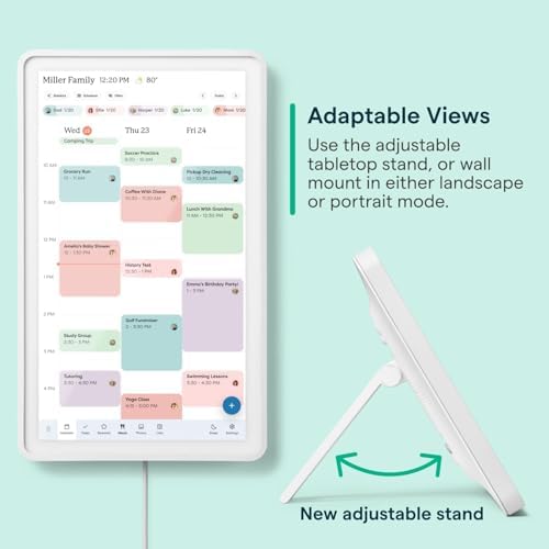 Skylight Calendar 2 – 15" Touchscreen Digital Calendar, Shadowbox, Silver