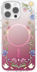 PopSockets iPhone 16 Pro Max Phone Case with MagSafe, Wireless Charging Compatible, Disney - Boho Wildflowers Maroon