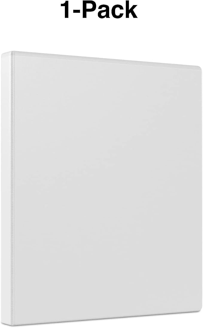 Staples Economy 1/2-inch 3-Ring View Binder, White, 3/Pack