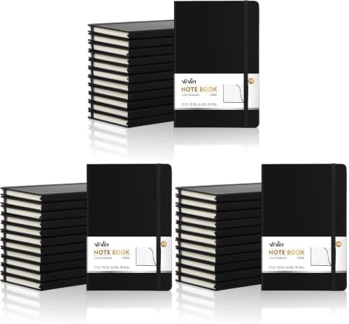 ViVin 36 Pack A5 Hardcover Lined Notebook,192 pg College Ruled 5.5x8.3