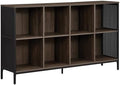 OSP Home Furnishings Ace Contemporary Modern Storage Bookcase with Shelves, 2- Shelves, 8 Cubes, Ozark Ash Finish