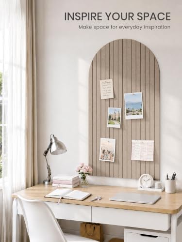 Large Arched Felt Bulletin Board 47.2''×25.5'', Taupe