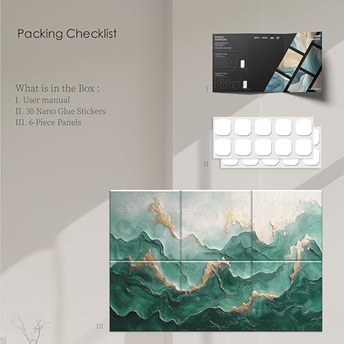 6-Pack Acoustic Wall Panels 72x48 Inch Decorative Acoustic Panels Sound Absorbing Wall Art for Studio Office Home Easy Installation