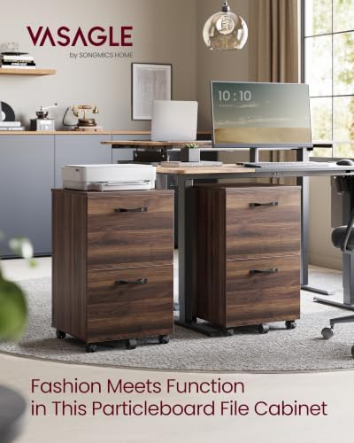 VASAGLE 2-Drawer File Cabinet, Small Rolling Filing Cabinet