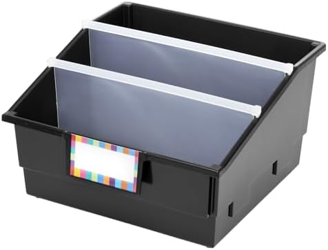 Really Good Stuff Black Picture Book Classroom Library Bins, 4 Pack