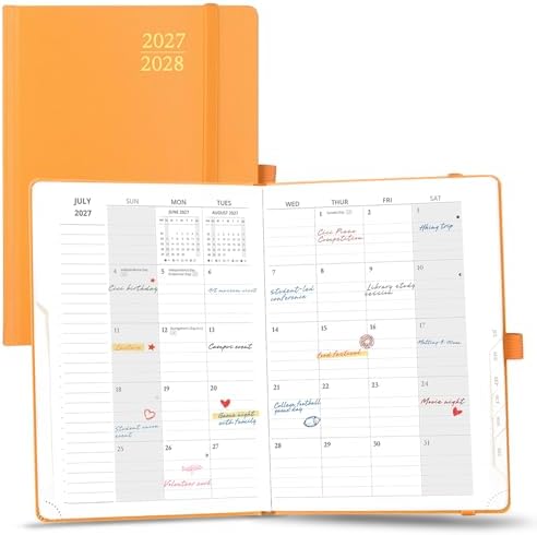 POPRUN Monthly Planner 2027-2028, 6.25" x 8.5", 18-Month Calendar Book