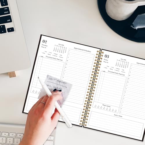 Daily Planner 2026-2027 - July 2026 to June 2027, 7" x 10", Black