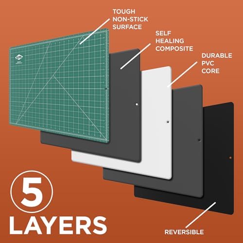 ALVIN GBM Self-Healing Cutting Mat 40 x 60 inch | Double-Sided Green/Black | 5-Layer Gridded Surface for Arts, Crafts and Sewing - Model GBM4060