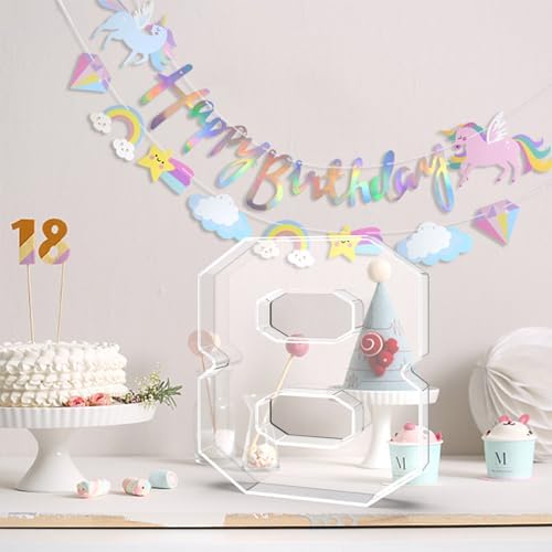 13.8" Acrylic Number Charcuterie Tray, Fillable Charcuterie Box (Number 8)