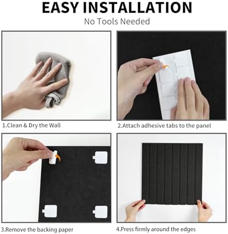 8 Pack Large Felt Bulletin Board Tiles, 48" x 24" Felt Pin Board