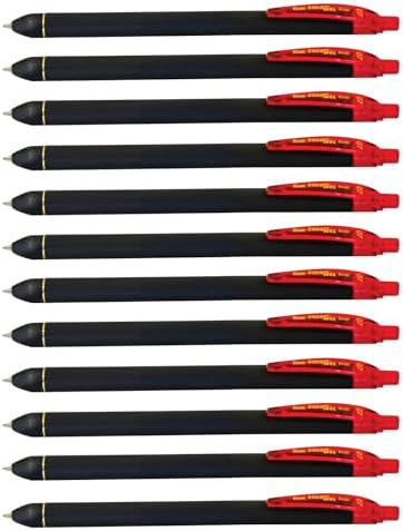 Pentel EnerGel Kuro Liquid Gel Pen, (0.7mm) Medium line, Red Ink, 12 Pack (BL437R1-B)