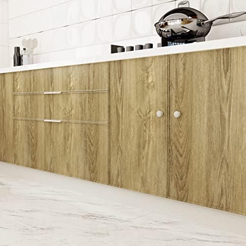 WESTICK Wood Grain Contact Paper for Countertops Waterproof Brown Wood Peel and Stick Wallpaper Faux Wood Contact Paper Self Adheisve Wood Wallpaper for Cabinets Bedroom Dresser Table Doors 118"x24"