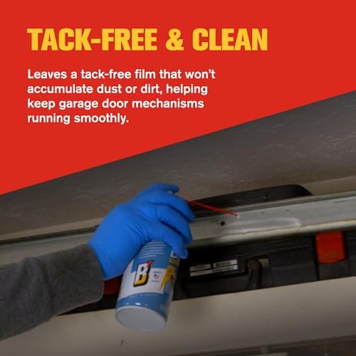 B’Laster Garage Door Lubricant Spray – Premium Silicone Garage Door Lube – Reduces Friction, Quiets Noisy Operation, Tack-Free Formula that Won’t Attract Dust or Dirt – 9.3oz (Case of 12)