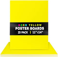 Hygloss Poster Board 11 x 14, 25 Pack Neon Yellow, Colored Posterboard