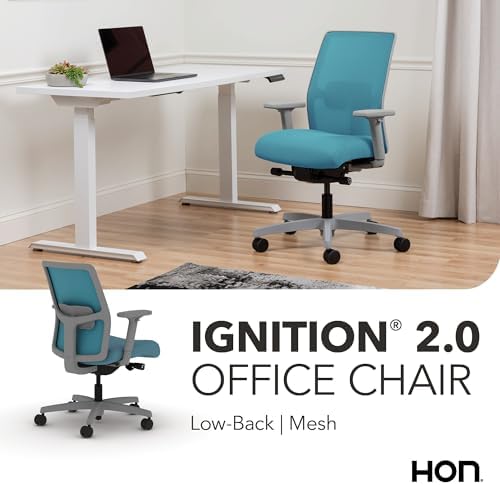 HON Ignition 2.0 Low Back Ergonomic Office Chair, Desk Chair, Sky