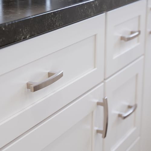 Franklin Brass (10-Pack) – Brushed Nickel Cabinet Handles, 3 Inch Hole Center, Pulls for Drawers, Kitchen Cabinet Door, Dressers | Pierce
