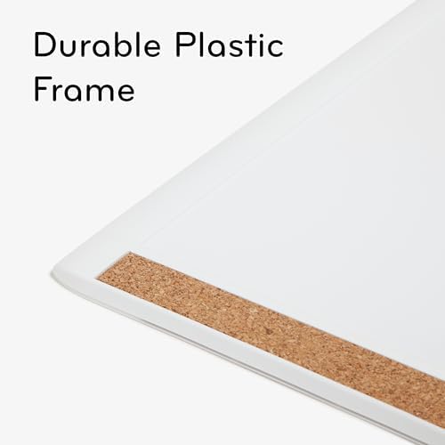 U Brands Magnetic Dry Erase Board White Board, 16" x 20", White Pin-It Frame, Includes Marker and Magnet