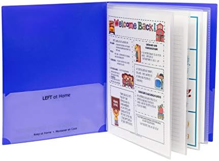 C-Line Classroom Connector™ Multi-Pocket School-to-Home Portfolio, Blue, 15/BX (32305), 9.5 x 11.75 x 0.25