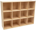 12 Cube Storage Organizer - Solid Wood Bookshelf - Cube Shelf - Vertical or Horizontal Bookcase - Open Book Shelf - Easy Assembly for Bedroom, Living Room, Office