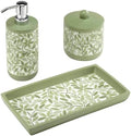 Avanti Linens - Bath Set, 3pc Countertop Accessories, Resin Lotion Pump, Covered Jar & Vanity Tray (Stratford Collection, Green)