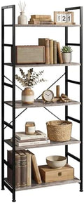 5 Tier Bookshelf, Free Standing Bookcase with Open Storage Shelves