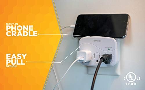 Southwire Woods Surge Protector - 3 Power Outlets - 1000J Electrical Overload Protection - Slim Design - Space Saving Surge Protector - Indoor Use