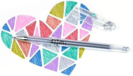Pentel Arts Slicci 0.8mm Needle Tip, Medium Gel Pen, Silver Metallic Ink (BG208-Z), 12 Pack