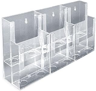 Azar Displays 252808 12.5" W x 3.75" D x 7" H 6-Pocket Tri-Fold Brochure Counter Display (2 Pack)