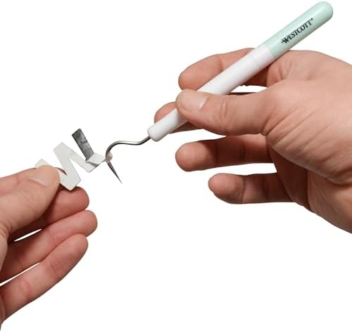Westcott Weeder Tool, Die Cutting Accessory, Stainless Steel, White/Blue, for Craft, 1-Count (17859)