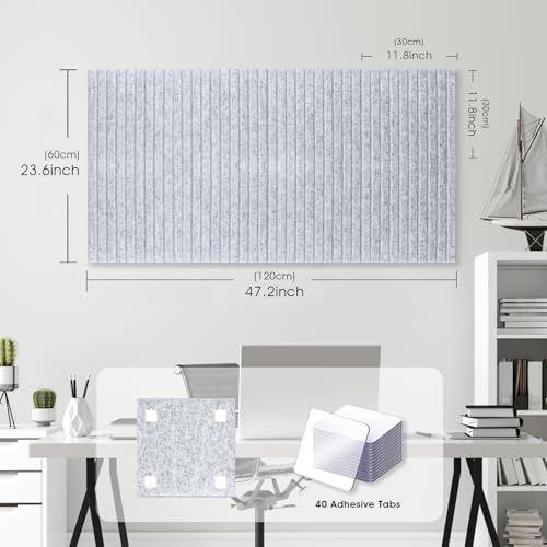 Large Felt Bulletin Board 48" x 24", Light Gray