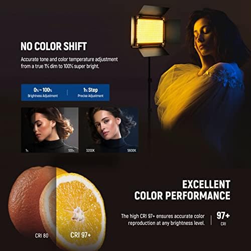 NEEWER Upgraded 660 PRO II RGB LED Video Light w App Control Tripod Stand