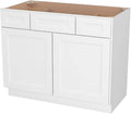 Furinno Shaker 2-Drawer Bath Vanity Cabinet Without Top, 2-Door, White | 21 D x 42 W x 34.5 H, Adjustable Hinges, Soft-Close Shaker-Style Door, Ready to Assemble, Plywood, for Bathroom, Washroom