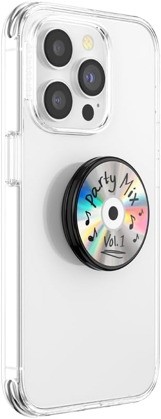PopSockets Adhesive Phone Grip, Holder- Party Mix CD | Secure Comfortable Hold, Anti-Drop, Kickstand, Spinning, Spinner, Backspin, iPad, Removable, Popper