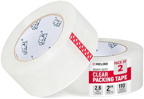 2" x 110 Yards Clear Packing Tape, Pack of 2