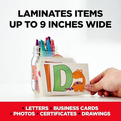 Scotch Thermal Laminator and Pouch Bundle, 2 Roller System, Laminate up to 9" Wide (TL901X) with Scotch Laminating Pouches, 200-Pack (TP3854-200)