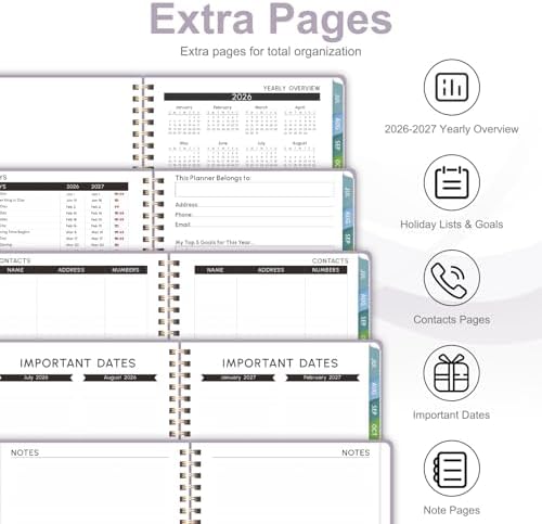 Planner 2026-2027, Weekly and Monthly Academic Planner, July 2026 - June 2027, Hardcover Calendar Agenda Book for School Year Planning, School Supplies for Teacher and Student, Letter Size(8.5'' x 11'')