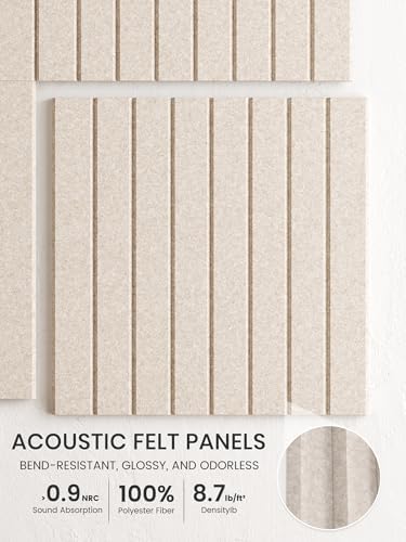 Bumusty 36"x 24" Large Felt Bulletin Board Tiles,Oatmeal