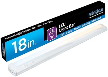 Enbrighten 18 Inch Plug in Under Cabinet Light with 5 Color Temperatures
