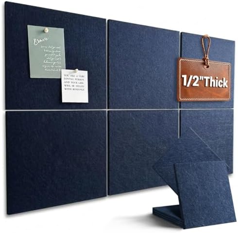 36" x 24" Large Felt Bulletin Board 1/2" Thick, Dark Blue
