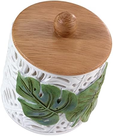 Avanti Linens - Covered Jar, Countertop Organizer, Leaf Inspired Home Decor (Viva Palm Collection)