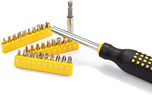 CARTMAN 218-Piece Household Tool Set, Yellow Home Repair Kit With Tool Case