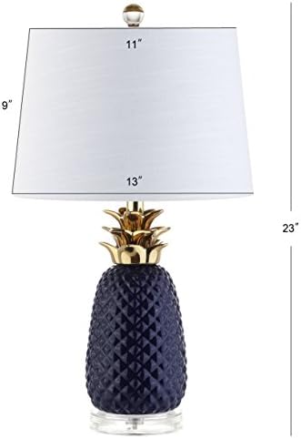 JONATHAN Y Pineapple Ceramic Table Lamp Bedside Nightstand 23", Navy/Gold