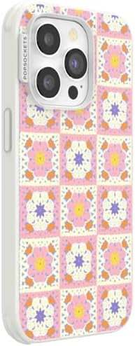 PopSockets iPhone 14 Pro Phone Case with MagSafe- Desert Crochet | Magnetic, Wireless Charging, Camera & Drop Protection, Western, Boho, Aesthetic, iPad, Removable, Popper