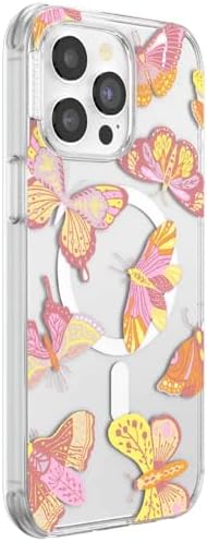 PopSockets iPhone 14 Pro Max Phone Case w/MagSafe- Sunset Mariposa | Magnetic, Wireless Charging, Camera & Drop Protection, Butterfly, Moth, Luna, Western, Boho, Aesthetic