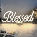 Blessed Neon Sign for Wall Decor 17x7 Inches - Blessed Led Light Up Sign 5V USB Powered with Dimmer,Led Neon Light Warm White Decor for Bedroom, Office, Home Room,Wedding Gifts